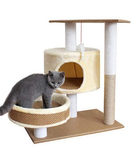 Zisita Animal Luxury Furniture Road Cat Tree Pet House Furniture Cat Toys Scratching Post Wood Climbing Tree