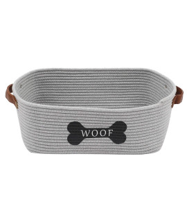 Morezi Cotton Rope Dog Toy Basket With Handle, Large Dog Bin, Puppy Kitty Bed, Dog Toy Basket - Perfect For Carry Pet Toys, Blankets, Leashes, Chew Toys, Diapers - Gray