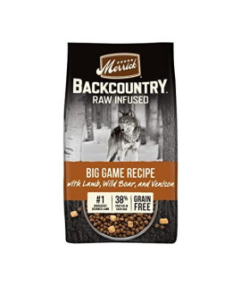 Merrick Backcountry Raw Infused Grain Free Dog Food, Big Game Recipe, Freeze Dried Dog Food - 20 lb. Bag