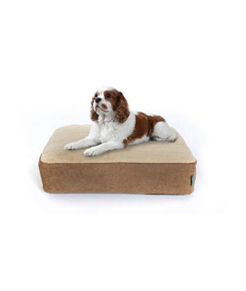 The Dozer Pet Bed | Odor-resistant orthopedic dog bed | Memory foam for joint relief and pet comfort. Machine wash, plush fabric | Medium - 28"x36"x6" (up to 60 lbs) | Tan