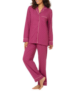 Pajamagram Womens cotton Pajamas Set - Pajamas Sets For Women, Fuchsia Dot, MD