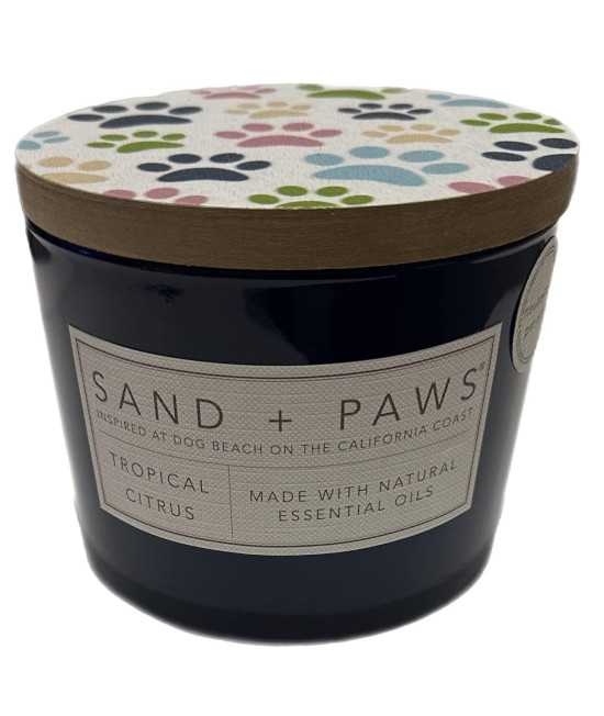 Sand and Paws Tropical Citrus Scented Candle Neutralizes Pet Odors