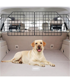 Vetoos Car Suv Dog Barrier Vehicles Pet Divider Gate For Trunk Cargo Area - Extendable For Universal Fit Foldable For Easy Storage Straps & Bungee Cords For Double Stability Rust-Proof Metal Mesh
