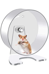 Quiet Hamster Exercise Wheel Silent Spinner, Made of crylic, Stand Included (8.7")