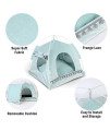 Pet Tent Cave Bed for Cat Small Dog, 19x19x19 in, with Removable Washable Cushion Pillow, Portable Folding Cat Tent Kitten Bed Cat Hut Microfiber Indoor Outdoor Pet Bed Tent Warm Cozy Cave Puppy House