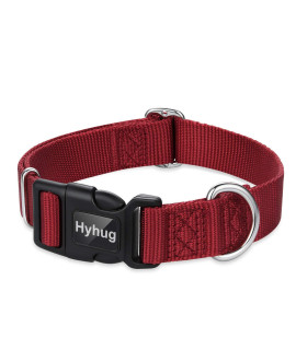 Hyhug Pets classic Regular Solid color Puppy Dog collar (Small, Red)