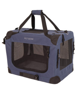 Petseek Extra Large Cat Carrier Soft Sided Folding Small Medium Dog Pet Carrier 24"x16.5"x16" Travel Collapsible Ventilated Comfortable Design Portable Vehicle