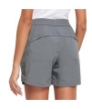 BALEAF Womens 5 Athletic Hiking Shorts Running Zipper Pockets Quick Dry Lightweight for Summer golf Workout UPF 50+ Dark grey Size M