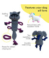 rocket & rex No Stuffing Dog Toy | Unstuffed Dog Toys Bundle with Squeakers | Set Includes a Stuffing Free Rope Toy, Rubber Squeaker Toy and Plush Toy | for Small to Medium Breeds
