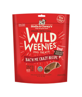 Stella & Chewy? Freeze-Dried Raw Wild Weenies Dog Treats - All-Natural, Protein Rich, Grain Free Dog & Puppy Treat - Great for Training & Rewarding - Bac? Me Crazy Recipe - 3 oz Bag
