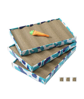 PEEKAB Cat Scratcher Cardboard Reversible Cat Scratching Pad Kitty Corrugated Scratching Bed Catnip Included (3 Pack XXL)