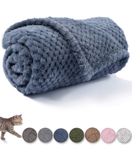 Dog Blanket or cat Blanket or Pet Blanket, Warm Soft Fuzzy Blankets for Puppy, Small, Medium, Large Dogs or Kitten, cats, Plush Fleece Throws for Bed, couch, Sofa, Travel (L40 x 48, Blue)