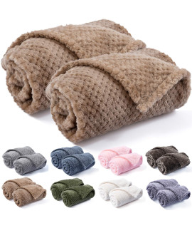 Dog Blanket or cat Blanket or Pet Blanket, Warm Soft Fuzzy Blankets for Puppy, Small, Medium, Large Dogs or Kitten, cats, Plush Fleece Throws for Bed, couch, Sofa, Travel (S24 x 32, Light Brown)