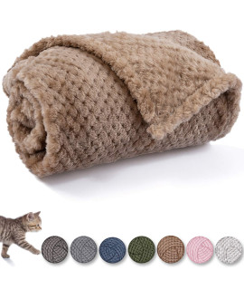 Dog Blanket or cat Blanket or Pet Blanket, Warm Soft Fuzzy Blankets for Puppy, Small, Medium, Large Dogs or Kitten, cats, Plush Fleece Throws for Bed, couch, Sofa, Travel (L40 x 48, Light Brown)