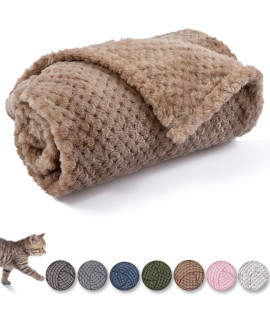 Dog Blanket or cat Blanket or Pet Blanket, Warm Soft Fuzzy Blankets for Puppy, Small, Medium, Large Dogs or Kitten, cats, Plush Fleece Throws for Bed, couch, Sofa, Travel (M32 x 40, Light Brown)