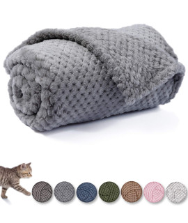 Dog Blanket or cat Blanket or Pet Blanket, Warm Soft Fuzzy Blankets for Puppy, Small, Medium, Large Dogs or Kitten, cats, Plush Fleece Throws for Bed, couch, Sofa, Travel (L40 x 48, grey)