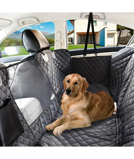 Nat-Hom Dog Seat Cover with View mesh, Pet Seat Cover Zipper Pockets Dog Car Seat Covers Cars, Trucks Suv's -Waterproof & Nonslip Backing-Black Standard