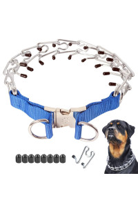 Mayerzon Dog Prong Training Collar, Stainless Steel Choke Pinch Dog Collar With Comfort Tips (Medium,3Mm,197-Inch,14-18 Neck, Blue)