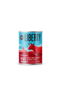 BIXBI Liberty grain-Free canned Wet Dog Food Beef Recipe 12.5 Ounce (Pack of 12)