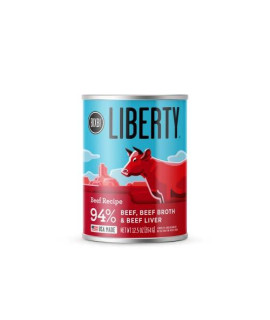 BIXBI Liberty grain-Free canned Wet Dog Food Beef Recipe 12.5 Ounce (Pack of 12)