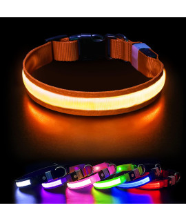 Pceotllar Light Up Dog Collar For Night Walking - Led Dog Collar Light Rechargeable Color Changing, Glow In The Dark Dog Collars Waterproof Glowing Dog Collars For Large Small Medium Dogs