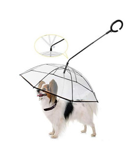 Enjoying Pet Umbrella Leash Rainproof Snowproof Walking Dog Leash Umbrella for Small Dogs Adjustable Dog Umbrella
