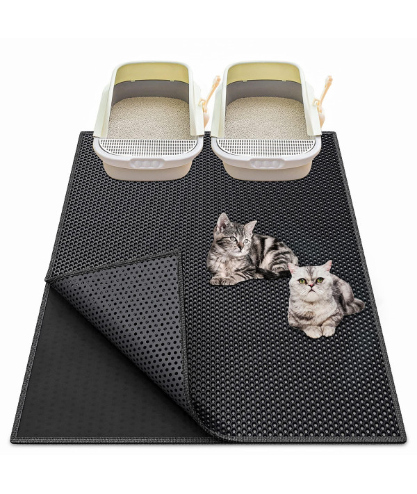 Cat Litter Mat, Kitty Litter Trapping Mat, Honeycomb Double Layer