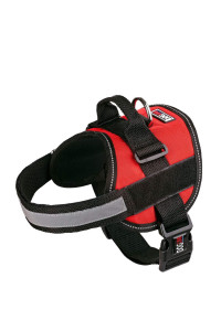 Dog Harness, Reflective No-Pull Adjustable Vest with Handle for Walking, Training, Service Breathable No - choke Harness for Small, Medium or Large Dogs Room for Patches girth 15 to 19 in Red