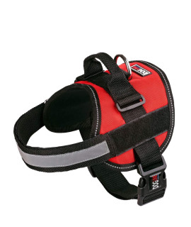 Dog Harness, Reflective No-Pull Adjustable Vest with Handle for Walking, Training, Service Breathable No - choke Harness for Small, Medium or Large Dogs Room for Patches girth 15 to 19 in Red