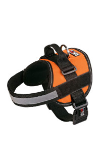 Dog Harness, Reflective No-Pull Adjustable Vest with Handle for Walking, Training, Service Breathable No - choke Harness for Small, Medium or Large Dogs Room for Patches girth 22 to 30 in Orange