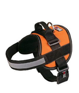 Dog Harness, Reflective No-Pull Adjustable Vest with Handle for Walking, Training, Service Breathable No - choke Harness for Small, Medium or Large Dogs Room for Patches girth 22 to 30 in Orange
