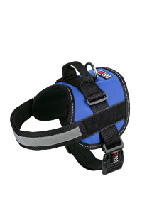 Dog Harness, Reflective No-Pull Adjustable Vest with Handle for Walking, Training, Service Breathable No - choke Harness for Small, Medium or Large Dogs Room for Patches girth 15 to 19 in cyan Blue
