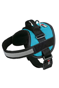 Dog Harness, Reflective No-Pull Adjustable Vest with Handle for Walking, Training, Service Breathable No - choke Harness for Small, Medium or Large Dogs Room for Patches girth 18 to 25 in Turquoise