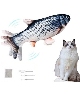 N/X Electric Moving Fish Cat Toy Cat Exerciser, Wiggle Fish Catnip Toys, Funny Interactive Pets Pillow Chew Bite Kick Supplies for Cat Kitten