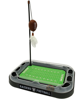 cAT ScRATcHINg BOARD NFL LOS VEgAS Raiders Football Field cAT Scratcher Toy. + catnip Filled Plush Football Toy & Feather cat Toy Hanging with Jingle Bell Interactive Ball cat chasing 5-in-1 Kitty Toy