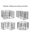 S-Lifeeling Foldable Metal Pen with Gate Pet Dog Exercise Fence Pen