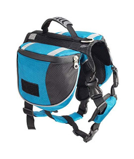 Less bad Lifeunion Polyester Dog Saddlebags Pack Hound Travel Camping Hiking Backpack Saddle Bag for Small Medium Large Dogs (Large, Blue)