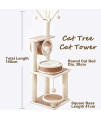 S-Lifeeling Cat Tree Cat Climbing Frame Sisal Small Cat Scratching Column Cat Tower Cat Litter Cat Jumping Platform Rattan Mat Cat Scratching Board (Platform&Bed)