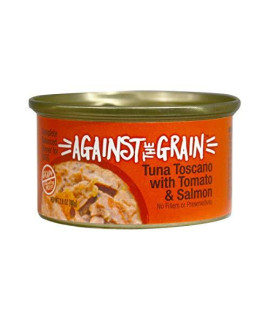 Against the Grain Pet Food Against The Grain Tuna Toscano with Salmon & Tomato Dinner for Cats - 24, 2.8 oz Cans, Brown (80017)