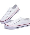 Obtaom WomenAs canvas Shoes Low Top Fashion Sneakers Slip on Walking Shoe(White US10)