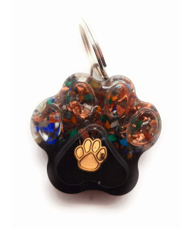 Secret Synergy Stones EMF 5g Pet Protection Dog charm Over 30 lbs with Orgone Shungite Black Tourmaline Paw Print (Paw Print)
