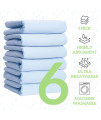 GREEN LIFESTYLE Washable Underpads 6 Pack - Large Bed Pads, 34" x 36", for use as Incontinence Bed Pads, Reusable Pet Pads, Great for Dogs, Cats, Bunny, Seniors Bed Pad (Pack of 6 - 34x36)