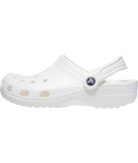 crocs Unisex classic Sparkly clog Metallic and glitter Shoes, White, 11 Women9 Men