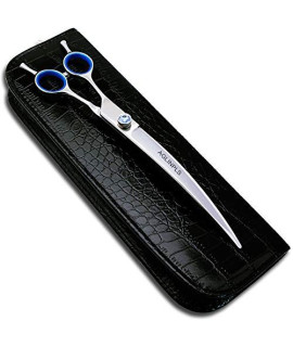 AGLINPLS Dog Grooming Scissors Cat Grooming Shears Pets Scissors Curved Thinning Shears 7inch/7.5inch/8Inch (Curved Shears Left Handed, 8inch)