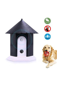 Zoohao Anti Barking Device, Waterproof Outdoor Ultrasonic Stopping Barking, Sonic Bark Deterrents, Dog Bark Controller in Birdhouse Shape (Black)
