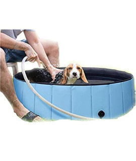 WOMENQAQ Foldable Dog Pool Pet Swimming Tub Bathing Pool Bathtub for Dogs Cat (120