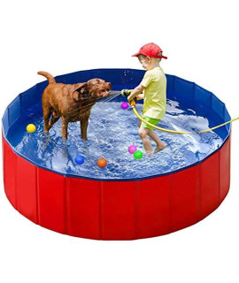 DONET Portable Foldable Pet Tub Folding Swimming Pool PVC Bathing Tool (0.9, 60x20CM)