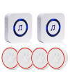 ChunHee Wireless Dog Doorbells for Potty Training Doggies Door Bell for Doggie Training Waterproof Touch Button 52 Melodies 5 Volume Levels LED Flash, 2 Receiver + 4 Transmitters