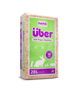 PETSPIcK Uber Soft Paper Pet Bedding for Small Animals, Natural, 28L