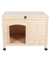 LINLUX Portable Indoor Wooden Dog House, Foldable, No Assembly Required (Beige)